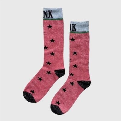 Socks Long Stars Pink