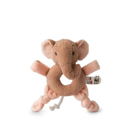 WWF Cub Club - Pink Elephant plush rattle (with bells) - 15cm