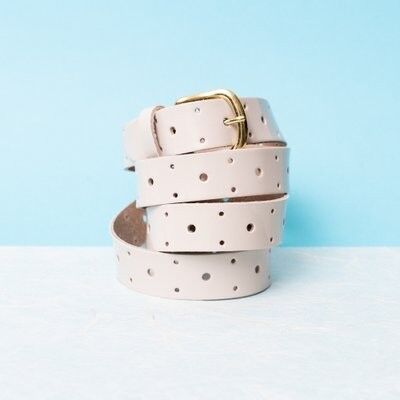 Leather Belt Laque White