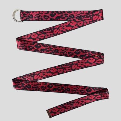 Belt leopard double red