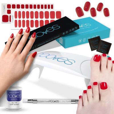 Kit de démarrage Red Summer Vibes – Pack manucure et pédicure Ferrari Red avec top coat