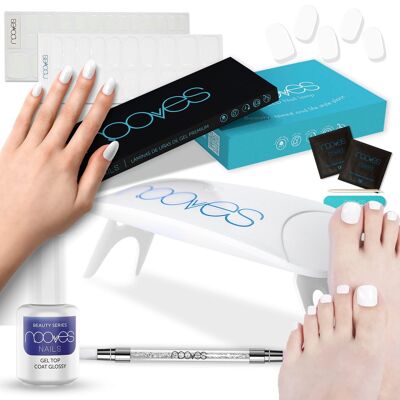 Starter Kit Snow White – Pack de Manicura y Pedicura Blancas con Top Coat