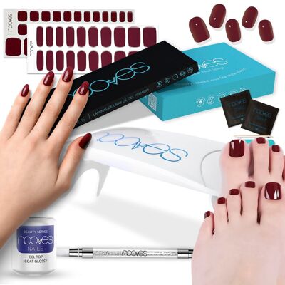 Coffret de démarrage Wine Nights – Pack manucure et pédicure au vin rouge avec top coat