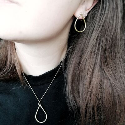 Collier en forme de larme avec anneau GEO