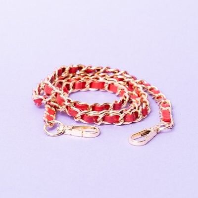 Chain Strap Leather Red