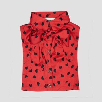 Kids collar red bow heart