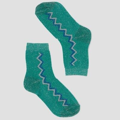 Socks stripe glitter jasmine green