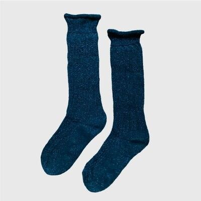 Socks Long Glitter Blue