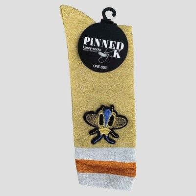 Socks Glitter Bee Yellow