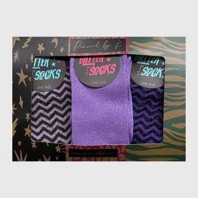 Giftpackage Socks Zigzag Purple