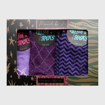 Giftpackage Socks Star Zigzag Purple