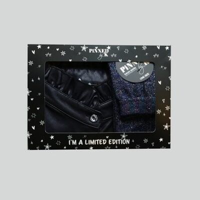 Gift Package Leather Collar Blue Sock