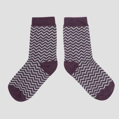 Socks glitter purple silver striped