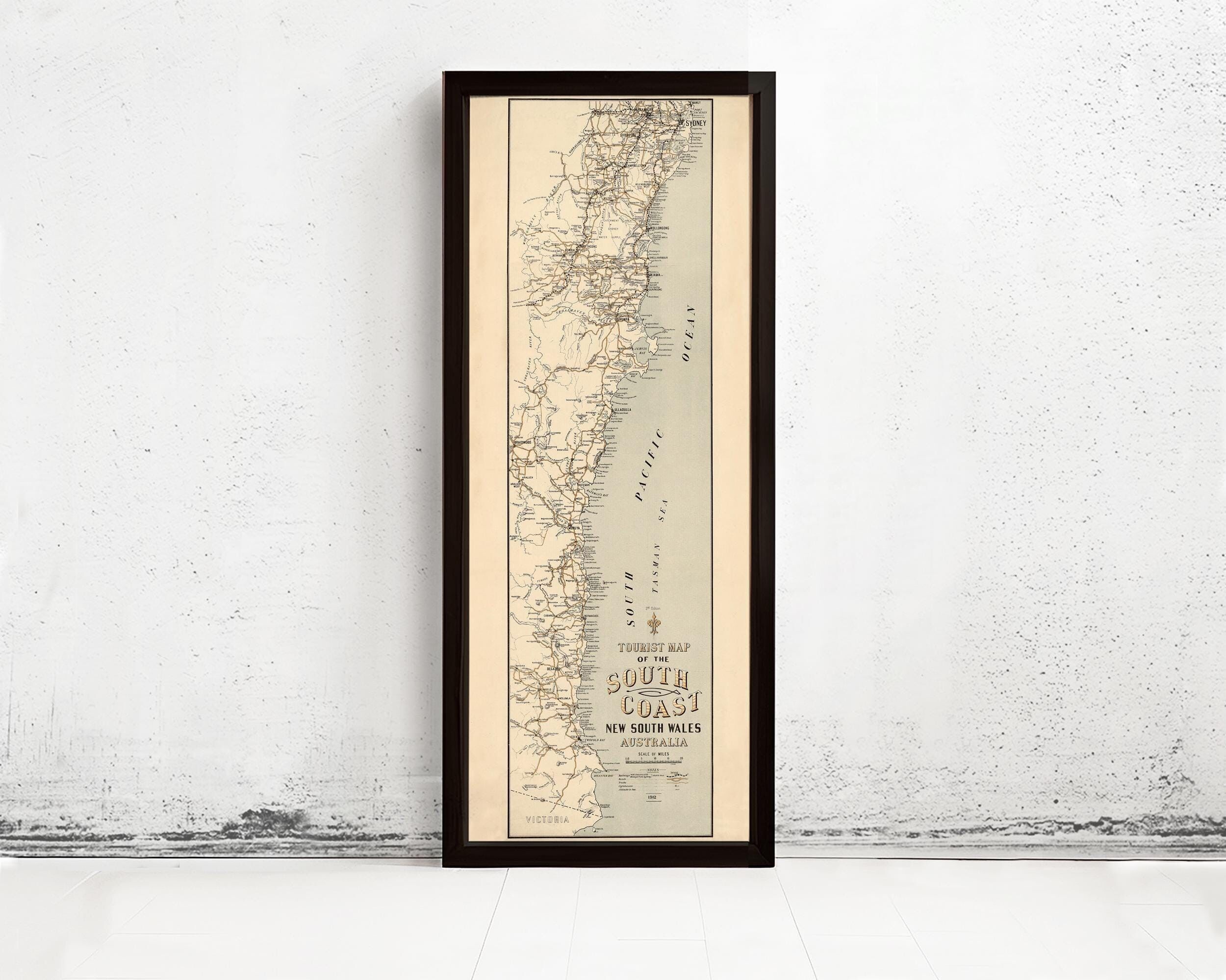 Old Map of New South Wales Australia 1912 Vintage Tourist Map | Vintage Map Wall Art Print