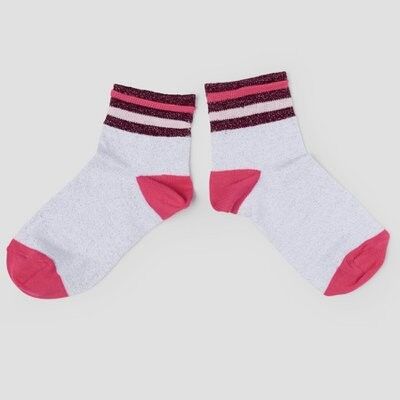 Socks silver pink stripe