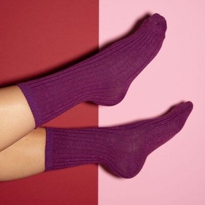 Socks glitter purple