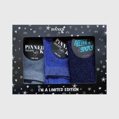 Giftpackage Socks Glitter Trio Blue