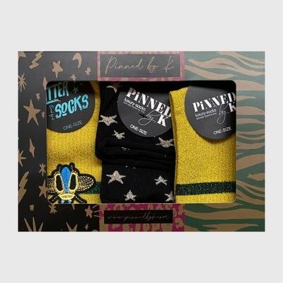 Giftpackage Socks Bee Stars Yellow