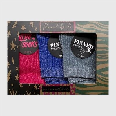 Giftpackage Socks Pink Blue Grey