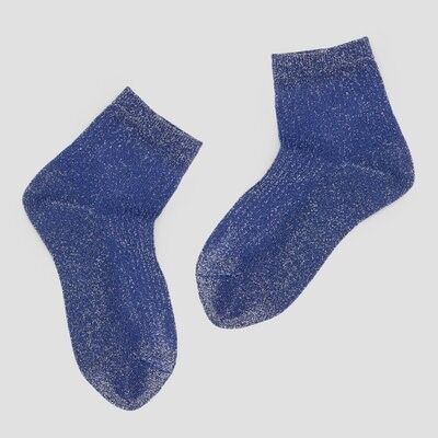 Socks stripe glitter blue
