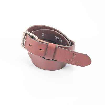 Ceinture cuir veritable marron taille 100