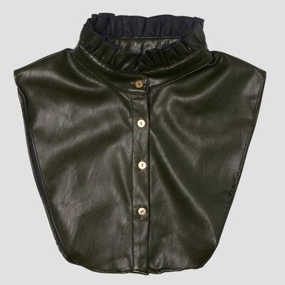 Collar leather ruffle green