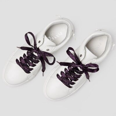 Shoe laces glitter purple