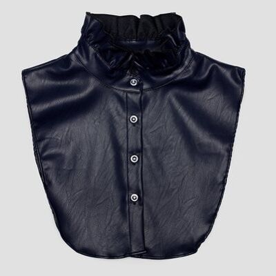 Collar leather ruffle blue