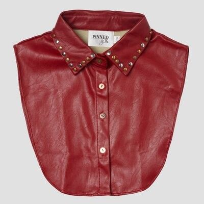 Collar leather red gold
