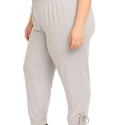 Plus size gray pants with lacing (B131&GRIS)