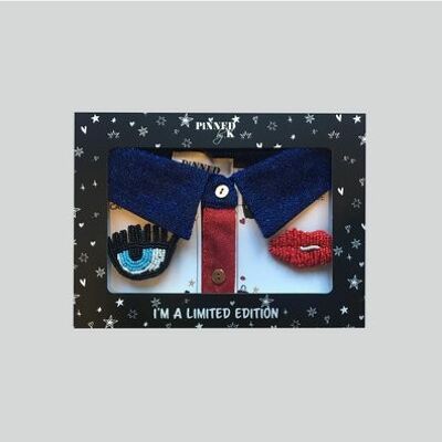 Gift Package Glitter Collar Red Blue