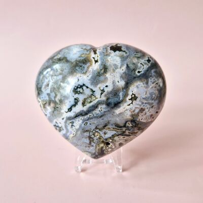 Gemstone Thick Ocean Jasper Heart #1 – 200 to 300 grams | Unique & Colorful