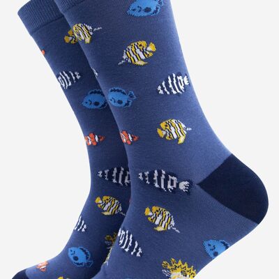 Men's Tropical Fish Print Bamboo Socks