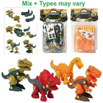 COFFRET - CONSTRUISEZ UN DINO - AVEC TOURNEVIS 4 ASSORTIS 13X22CM