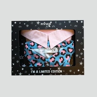 Gift Package Kids Collar Pink Leopard Blue