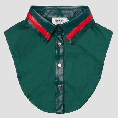 Collar leather green red