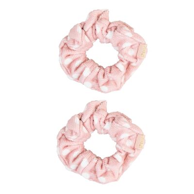 Microfibre Hair Scrunchie Duo Pink