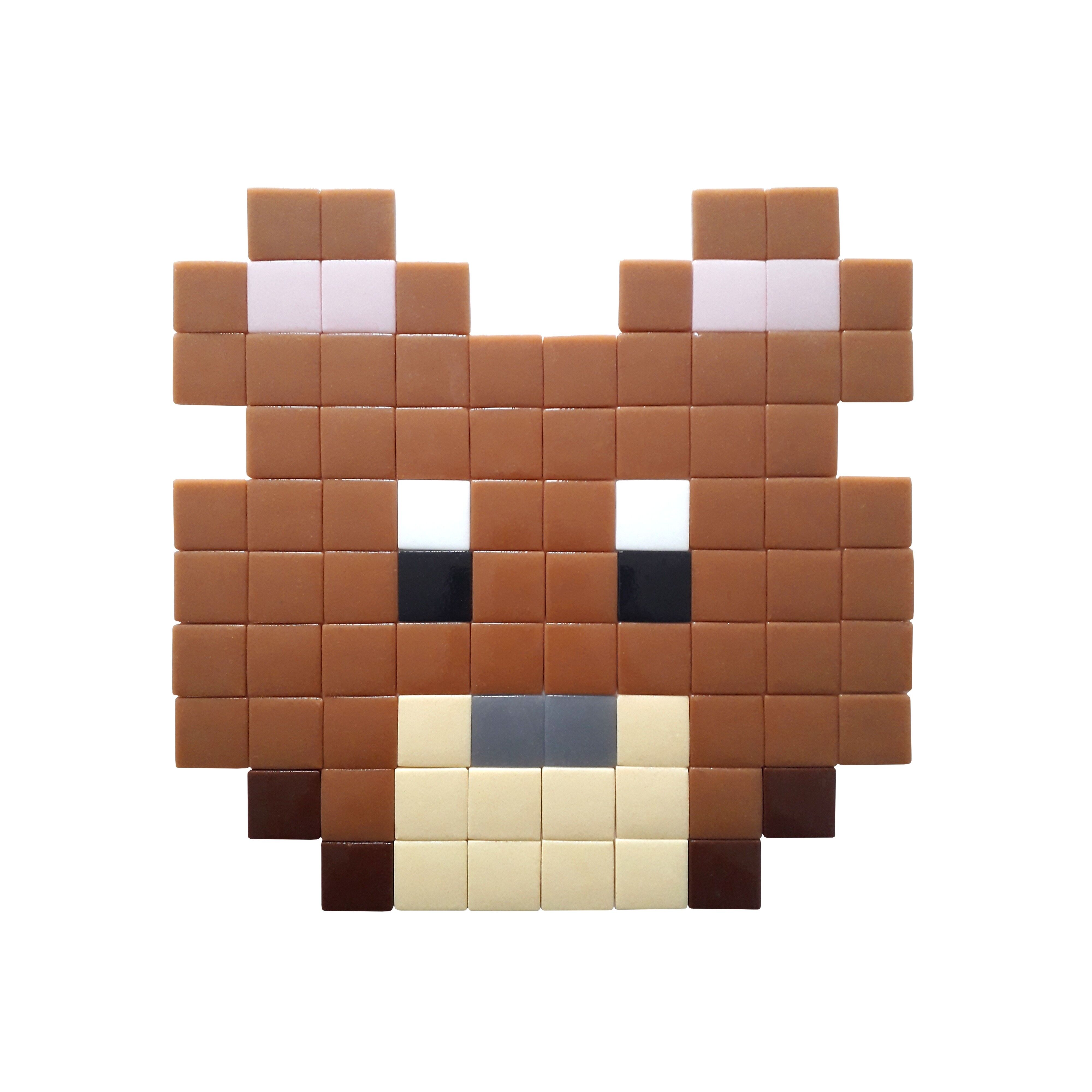 Mosaïque tête ourson carreaux de verre adhésifs