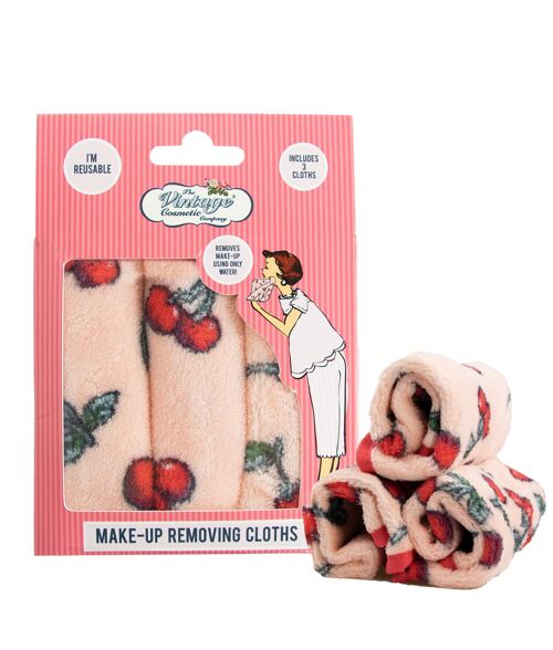 Make-up Removing Cloths Cherry Print