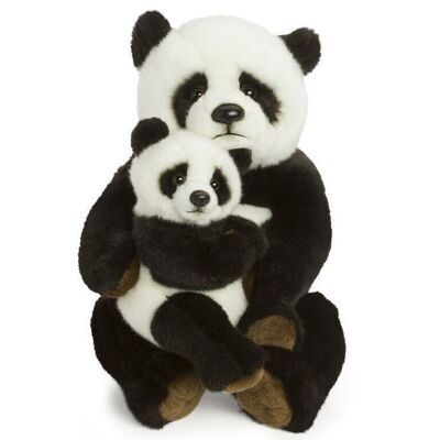 WWF Mama Panda 28 cm, con bebé