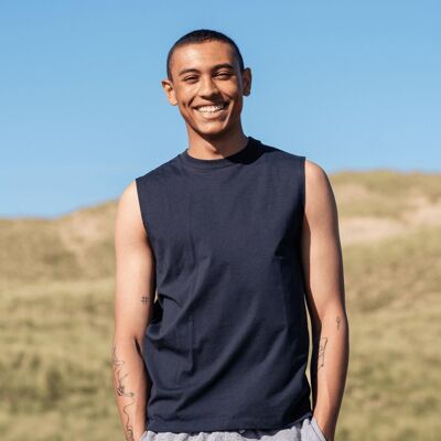 Navy Organic Vest Top