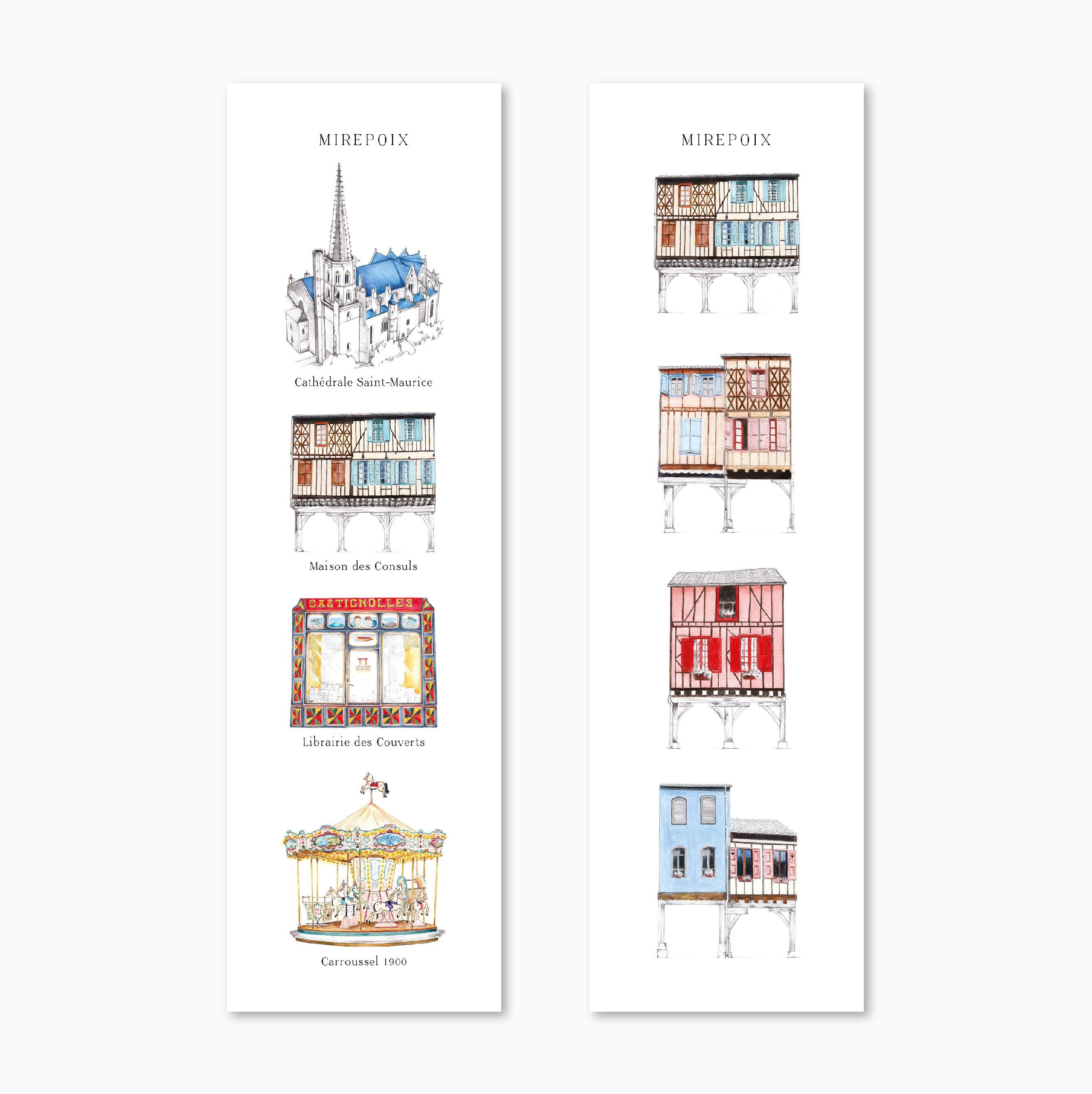 Set of 2 Mirepoix bookmarks