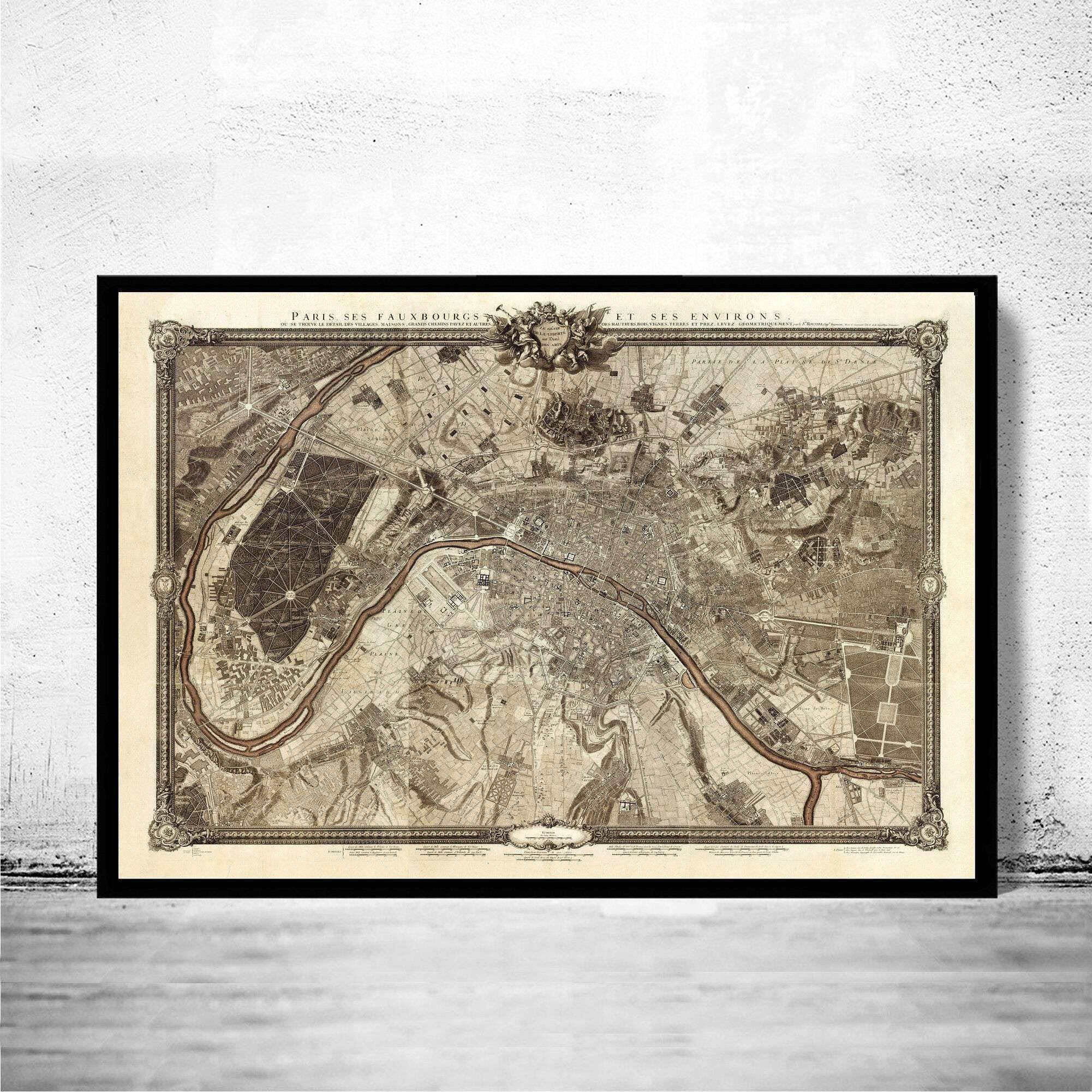 Old Map of Paris 1795 France  | Vintage Map Wall Art Print