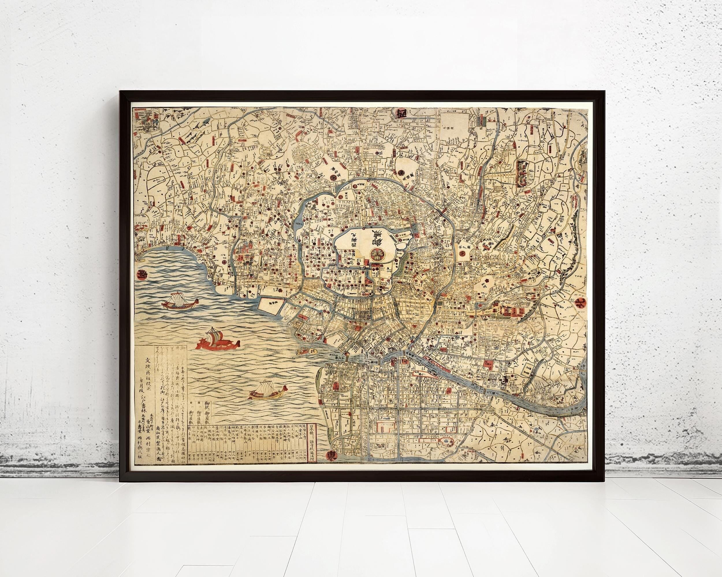 Old Map of Tokyo Japan 1820 Vintage Map | Vintage Map Wall Art Print