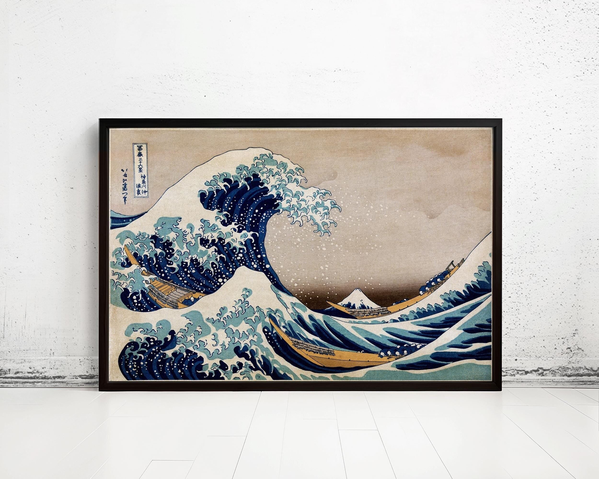 Japanese Art, Hokusai Under the great wave off Kanagawa, 1832  | Vintage Map Wall Art Print