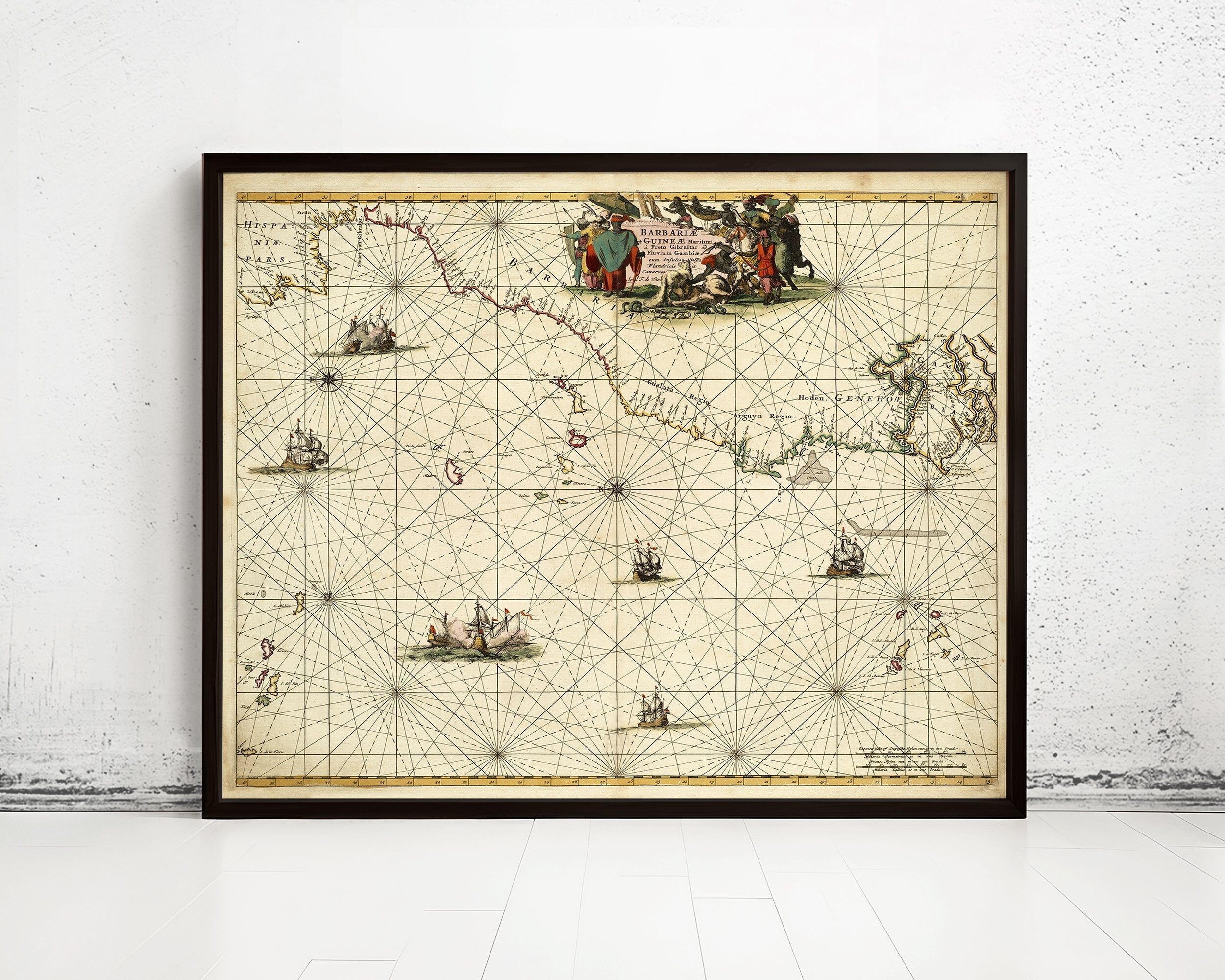 Old Map Canary Islands 1675 Vintage Map  | Vintage Map Wall Art Print