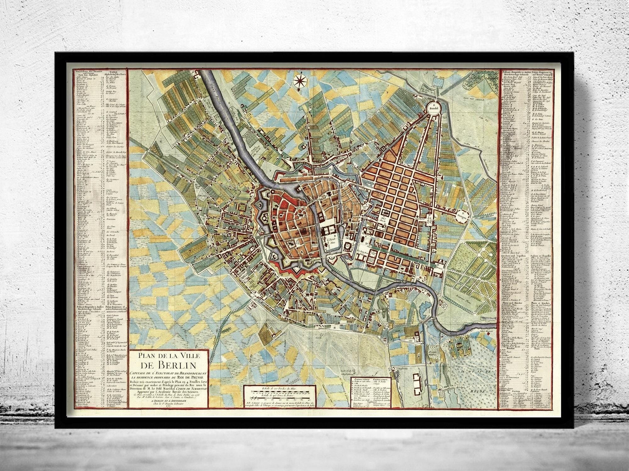 Old Map of Berlin Germany 1760 Vintage Map | Vintage Map Wall Art Print