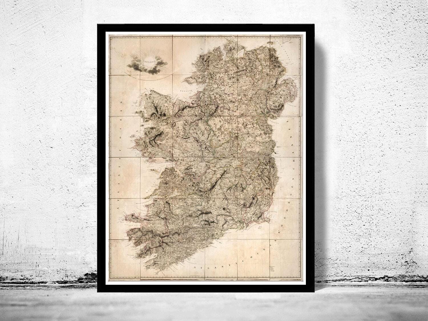 Old Map of Ireland 1811 Vintage Map of Ireland | Vintage Map Wall Art Print