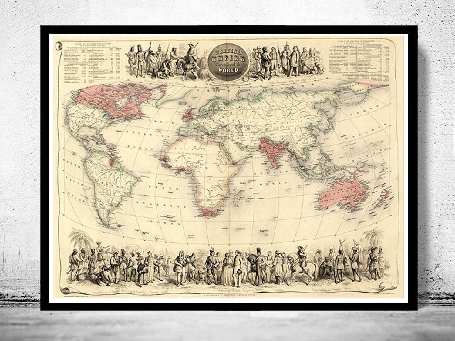 Mappa del Vecchio Mondo, Atlante Antico, Mappa Vintage del 1850 | Mappa del Mondo in Regalo, Stampa della Mappa del Mondo | Mappa del Mondo Vintage | Mappa del Mondo da Parete | Stampa di Mappa Grande