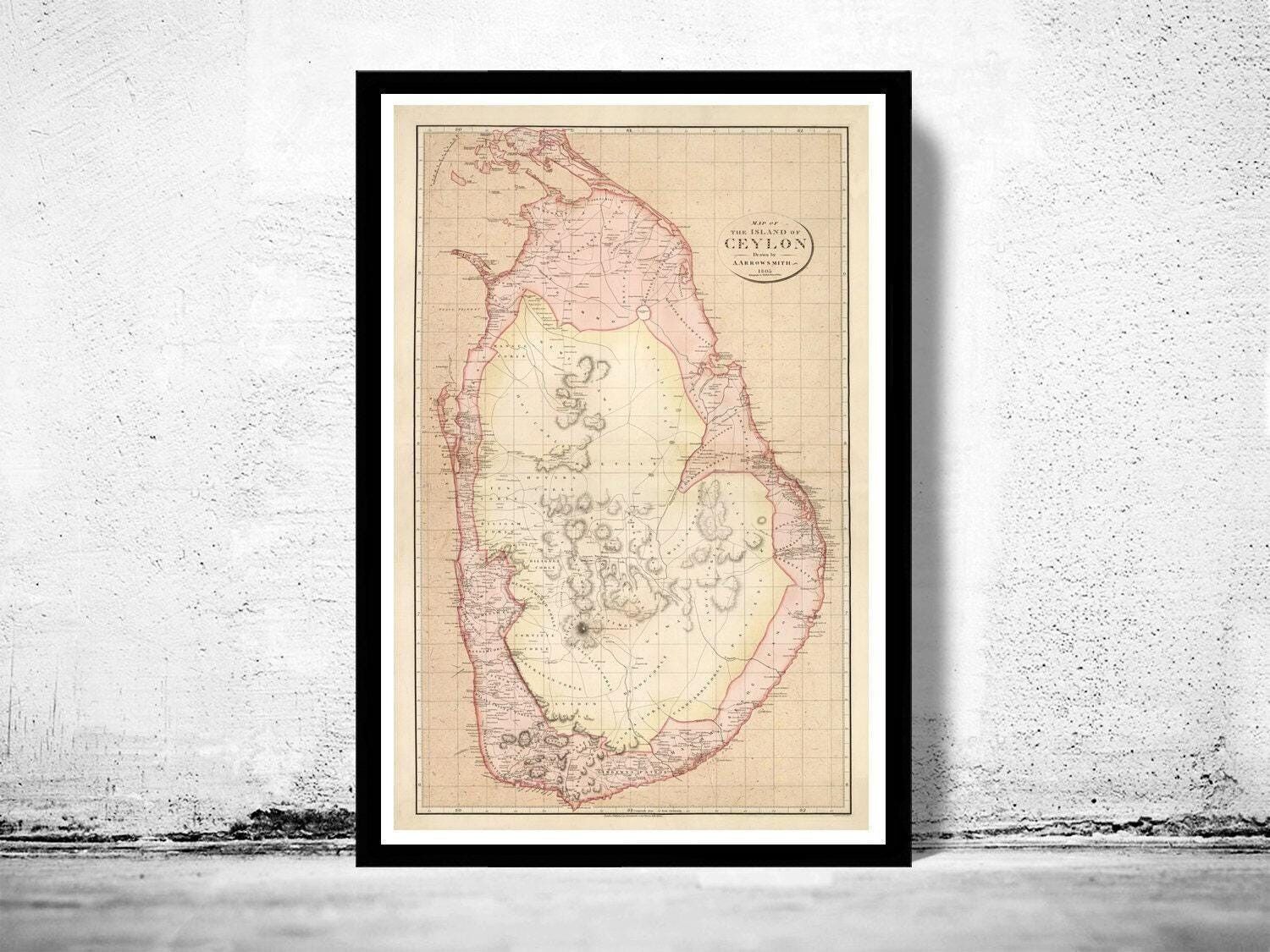 Old Map of Sri Lanka Old Ceylon 1805 Vintage Map | Vintage Map Wall Art Print
